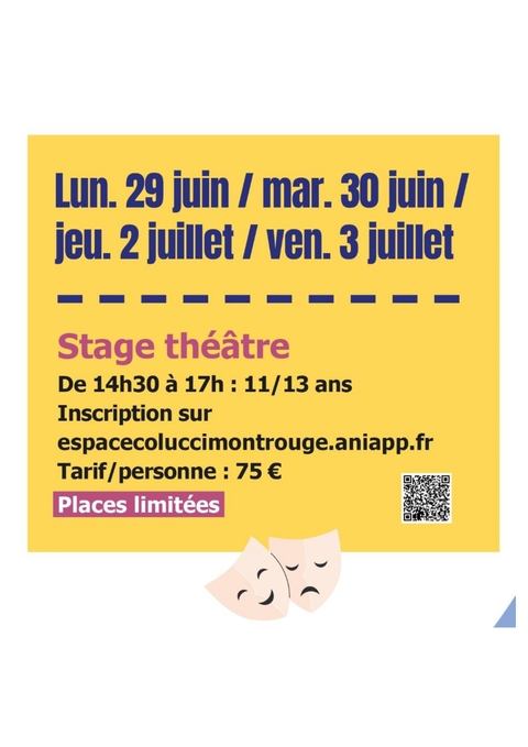 Stage Théâtre Ados 11-13 ans Été 2026