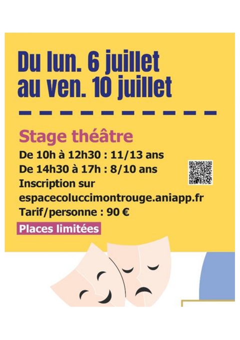 Stages Théâtre Enfants 8-10 ans et Ados 11-13 ans Été 2026