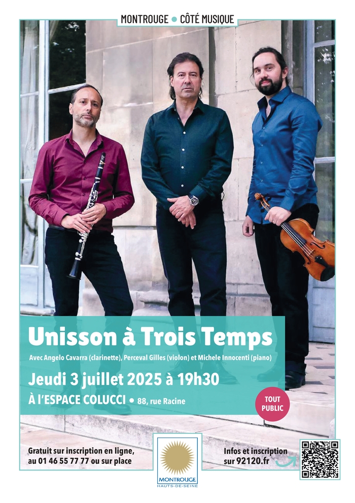 Spectacle "UNISSON À TROIS TEMPS" Jeudi 3 juillet 2025 à 19h30